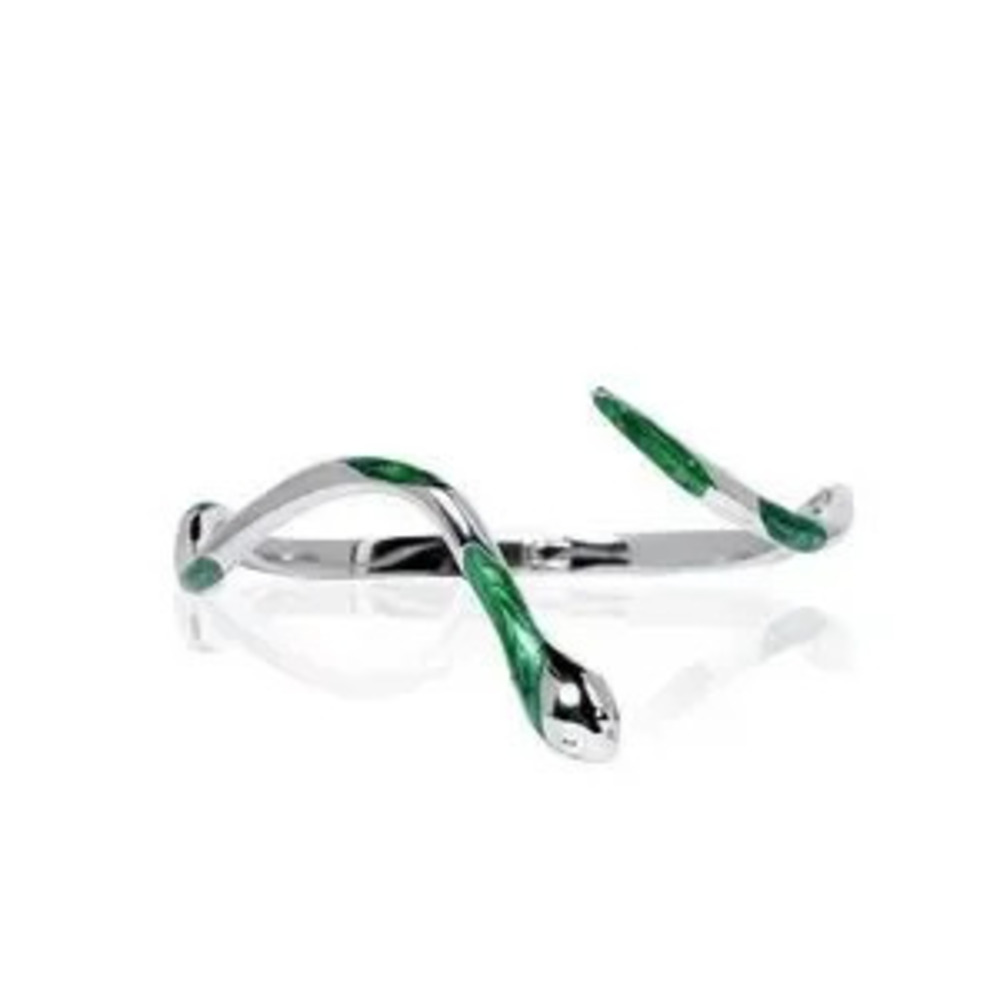 Elegant Silver and Green Bracelet